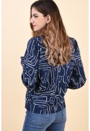 Bluza Dama Vero Moda Jacky V-Neck Night Sky/Graphic